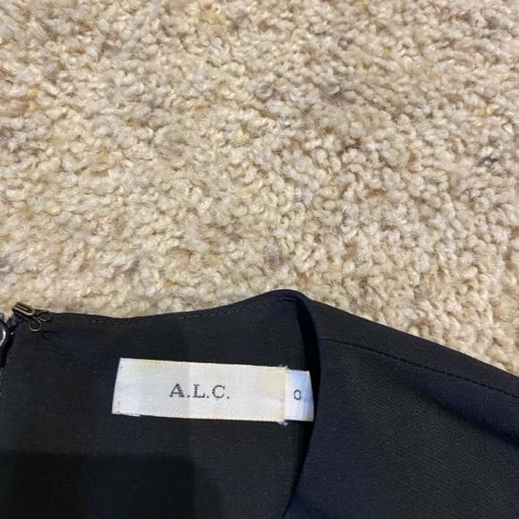 A.L.C. Women’s Ann Peplum Black Blouse Size 0 3/4 Sleeve Workwear Business Top - Picture 3 of 6